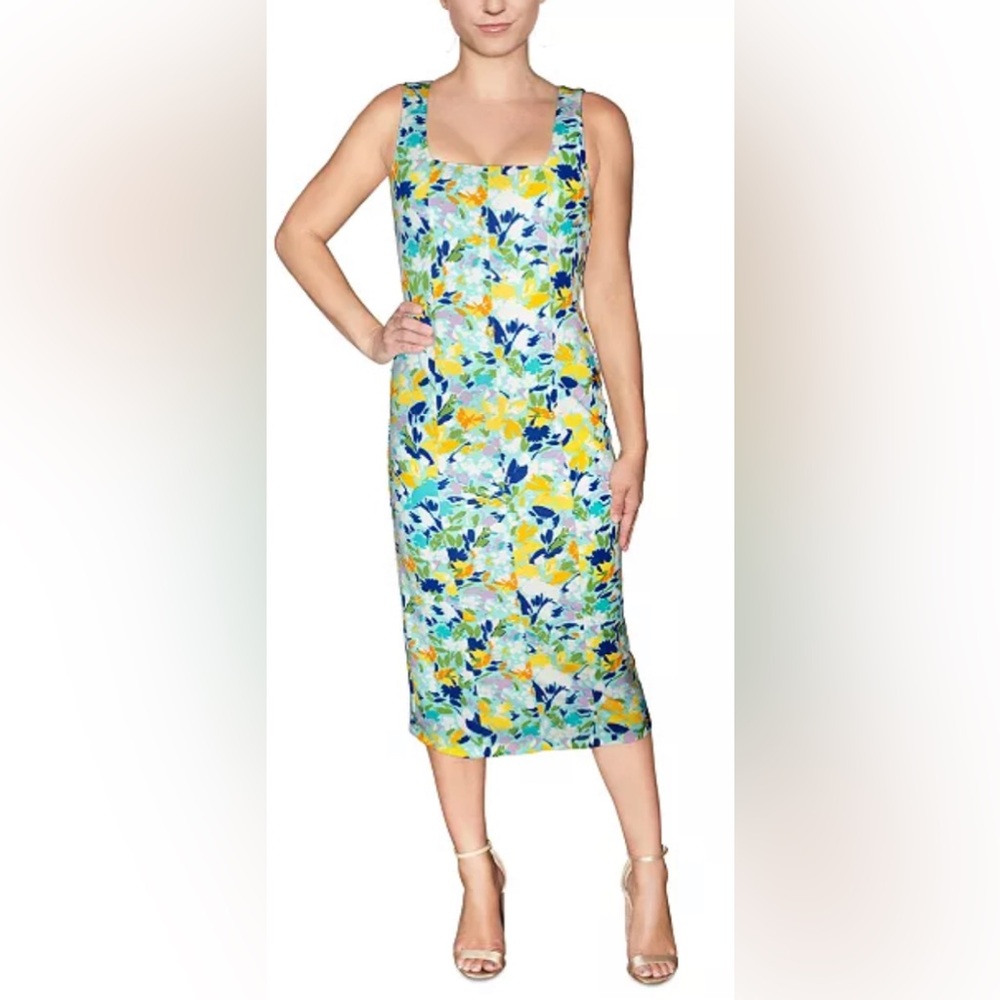 RACHEL Rachel Roy Freya Floral-Print Corset Midi Dress, sz S